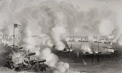 1861年11月7日、サウスカロライナ州ポートロイヤルのフォートウォーカーとボーリガードの砲撃と捕獲